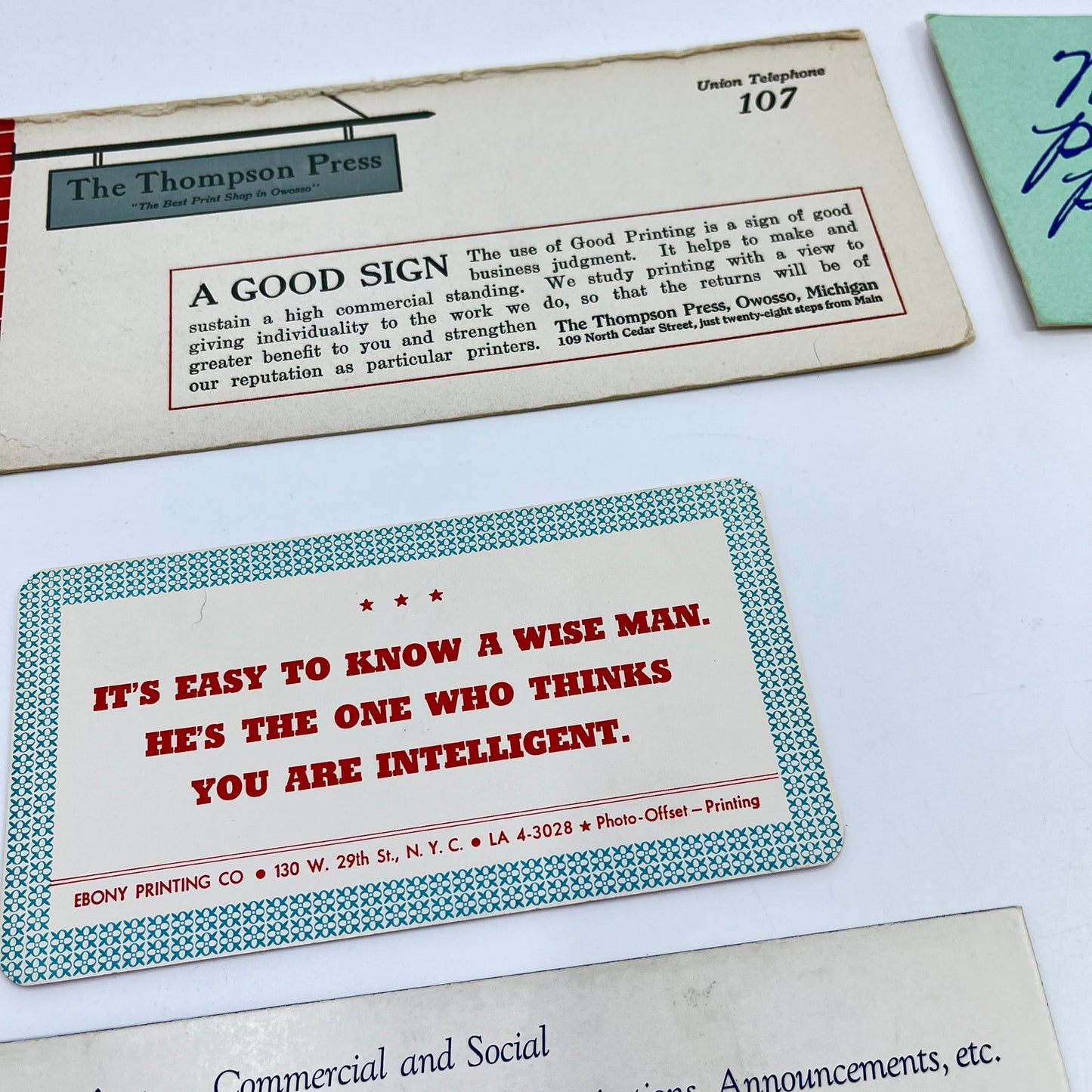 1900-1940s Lot of 6 Printing Blotter Cards L4-2-1
