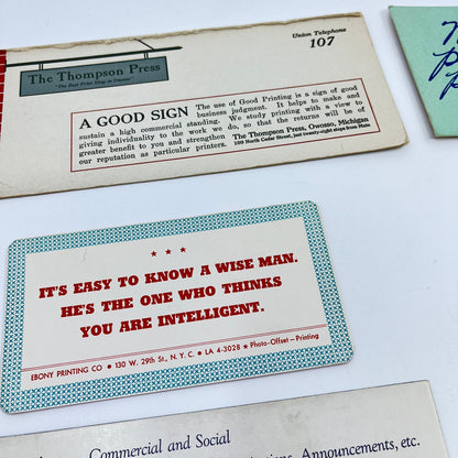 1900-1940s Lot of 6 Printing Blotter Cards L4-2-1