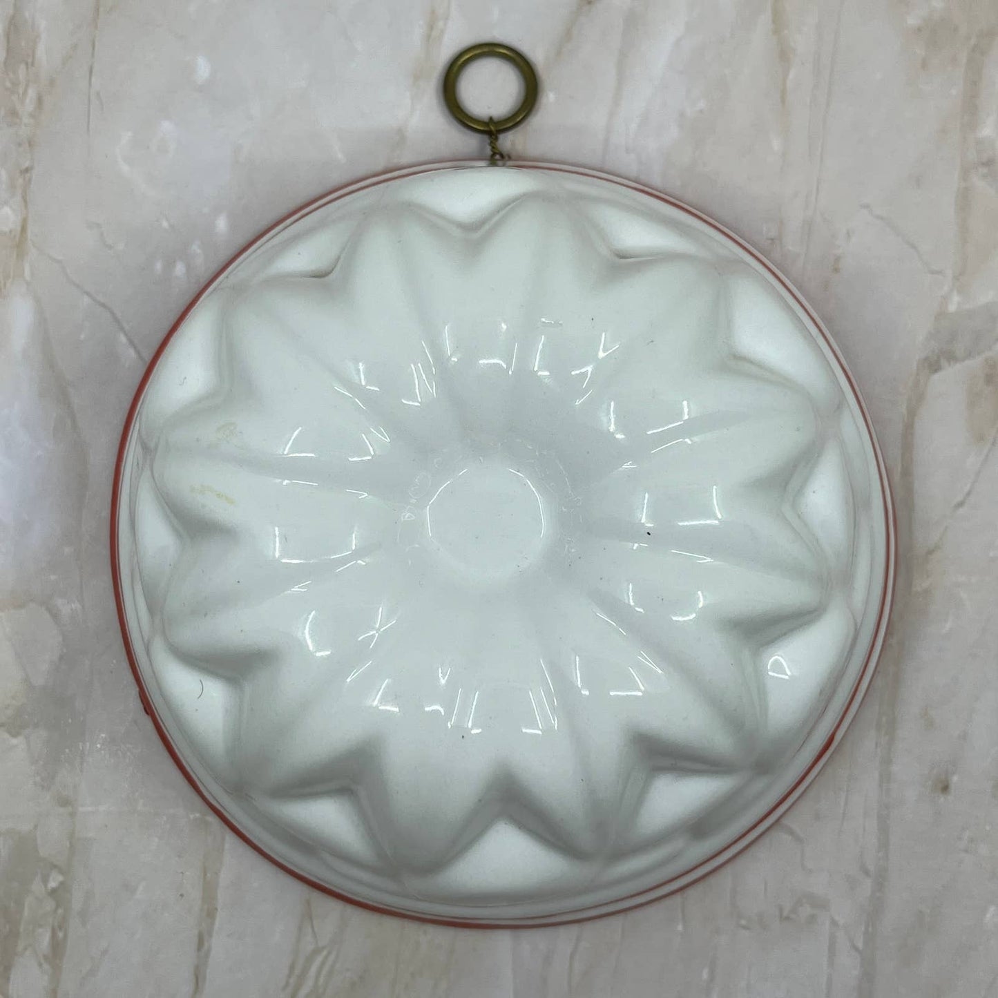 Vintage Bassano Italian Ceramic Bundt Pan Hanging Mold 5.5” TJ1
