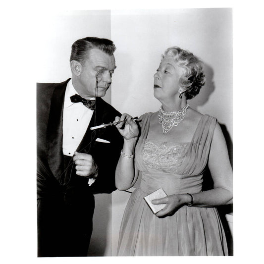 c1960 Press Photo Man With Monocle and Older Elegant Lady Smoking AE1