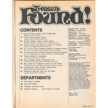 Treasure Found! Magazine - Treasure Hunting Metal Detecting Winter 1976 M3