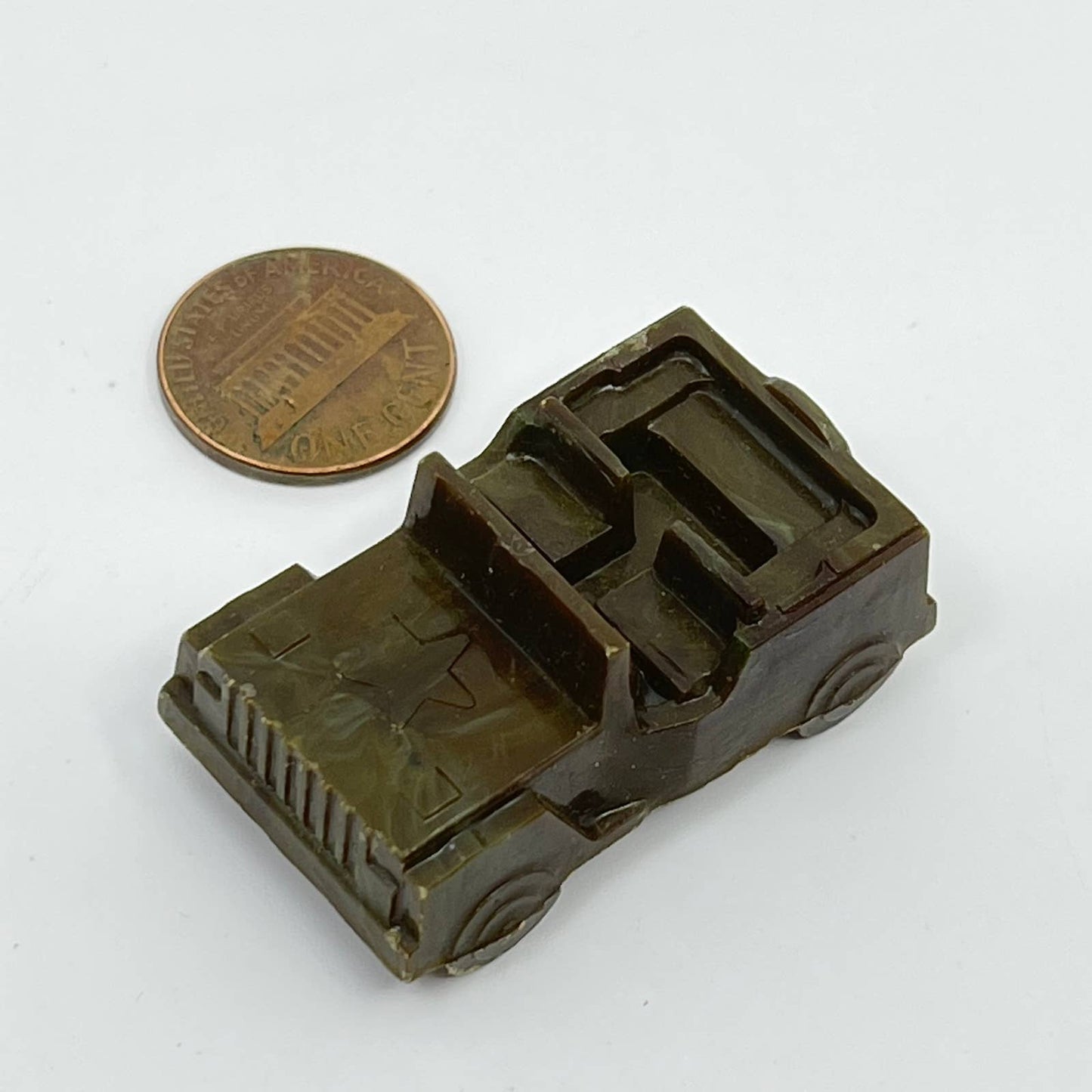 1950s Miniature Mohawk Military Jeep in Green Celluloid SC3