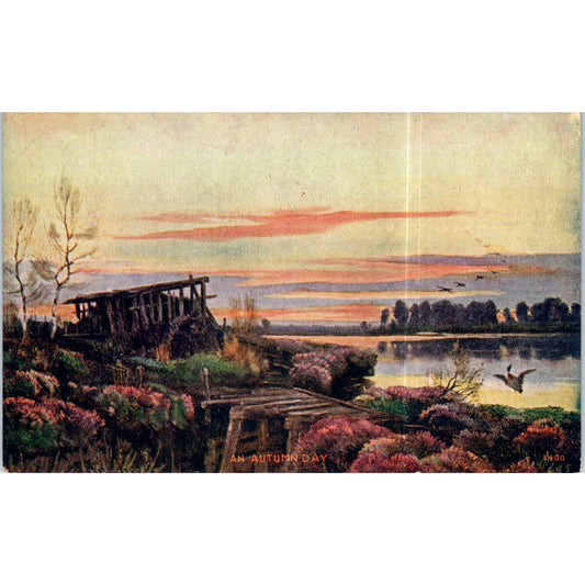An Autumn Day c1910 Original Postcard P2-3