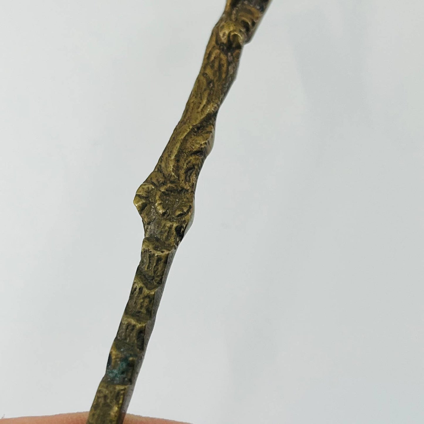 Antique Italian Brass Long Angel Stirring Spoon 7.5” SB3