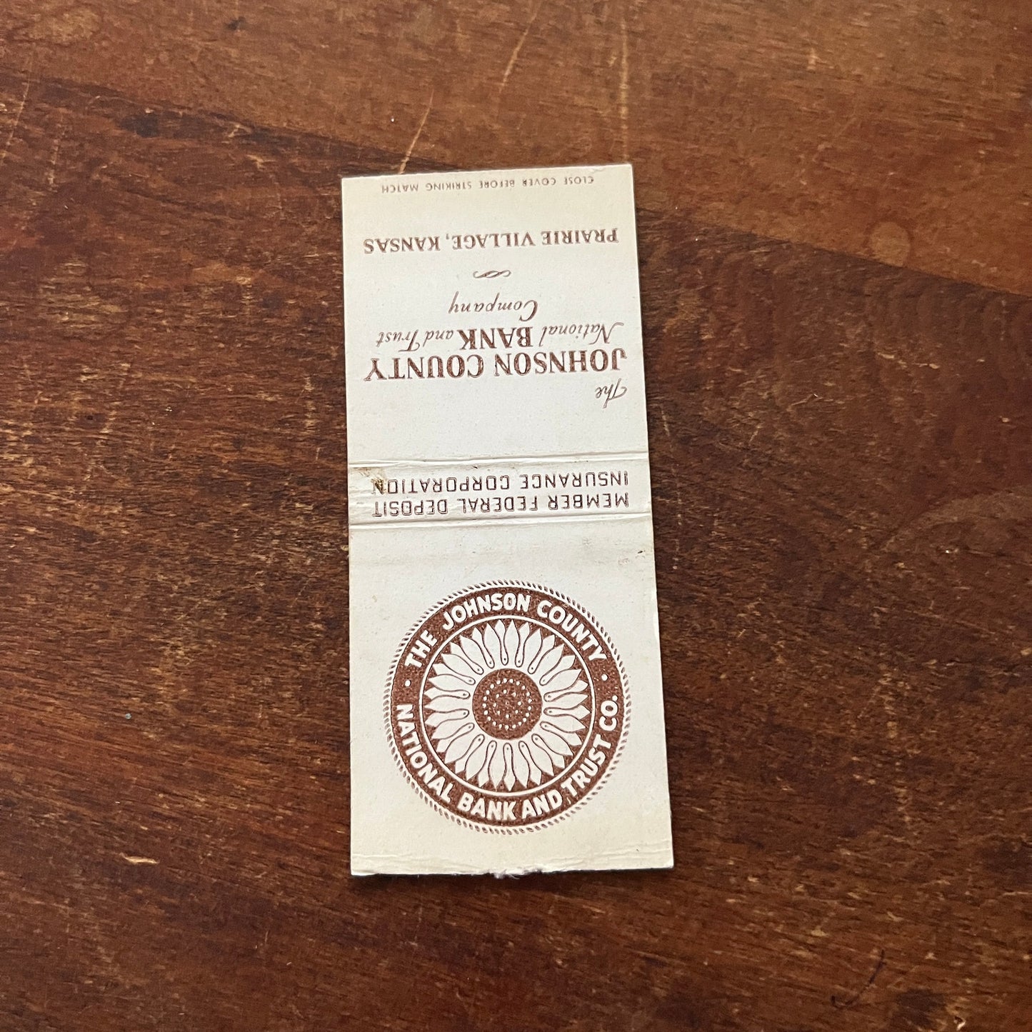 Johnson County Bank Prairie Village KS Advertising Matchbook Cover MM11-4