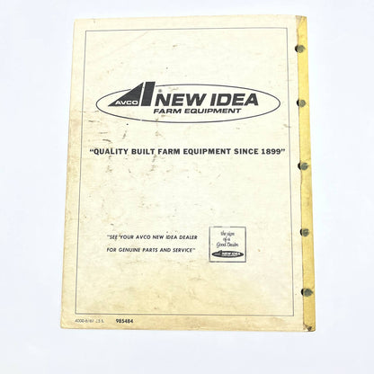 Original 1967 New Idea Operator's Manual Nos. 601 & 602 Forage Boxes TB9