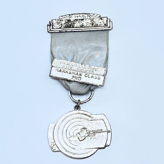 1950 Pin Award Medal Dewar Course Any Sights Marksman Class 2nd SD8