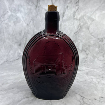 Wheaton Amethyst Glass Purple Abraham Lincoln Malice Toward None Decanter 8" TE4