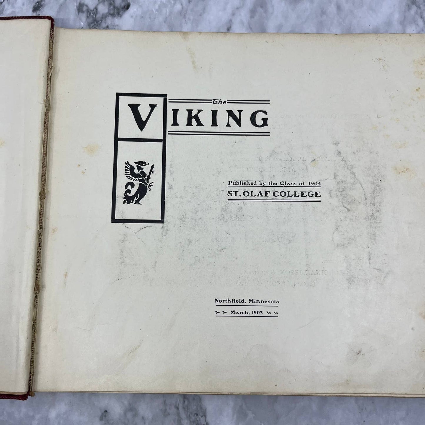 1904 St. Olaf College Viking Yearbook NORTHFIELD, MINNESOTA Nice TJ5
