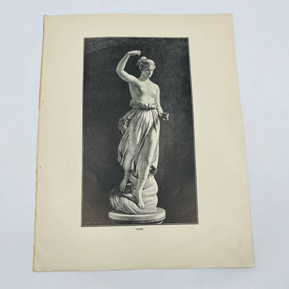 1880s Victorian Art Print Engraving Homer HEBE Canova M. Weber