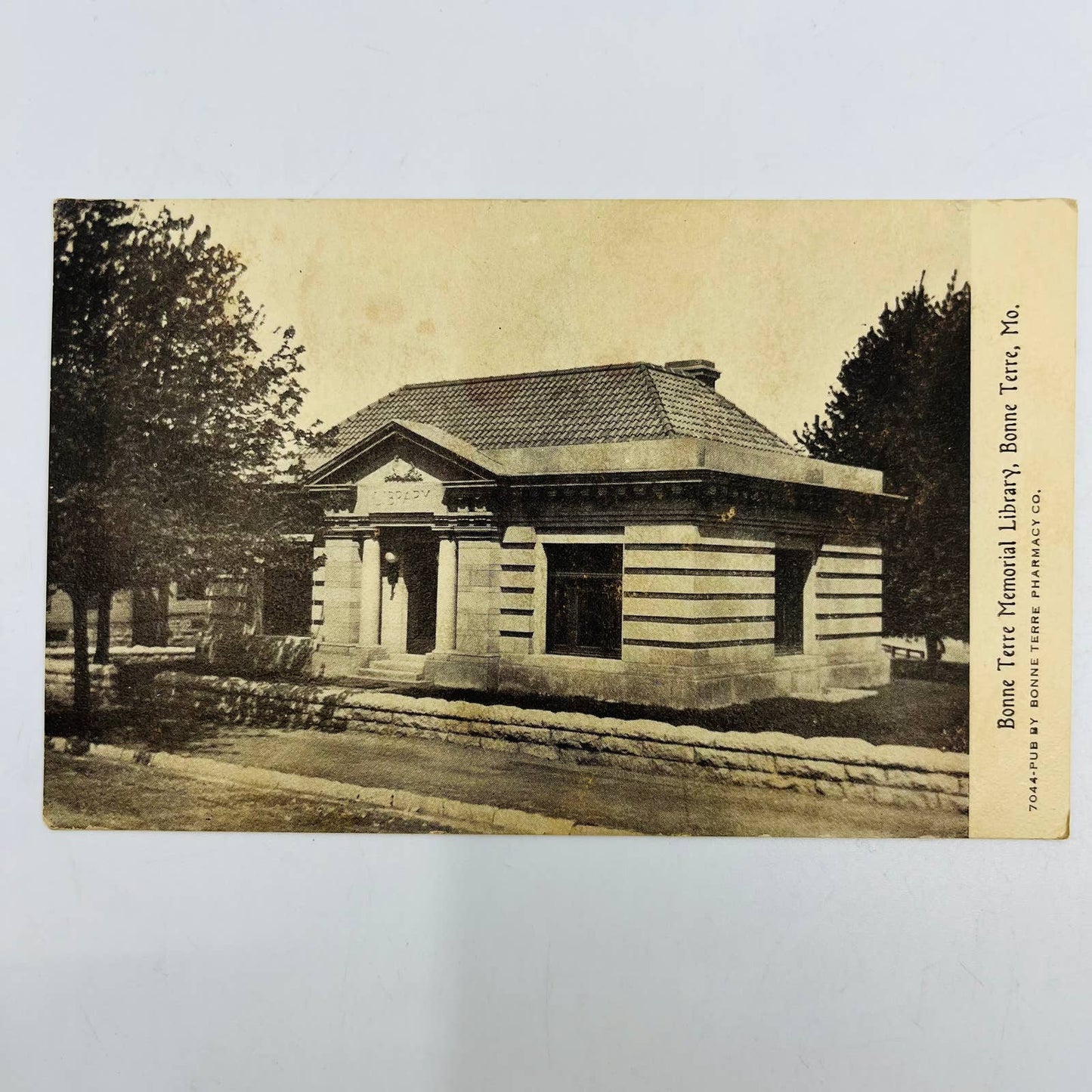 1910 Postcard Bonne Terre Memorial Library Bonne Terre MO PA8