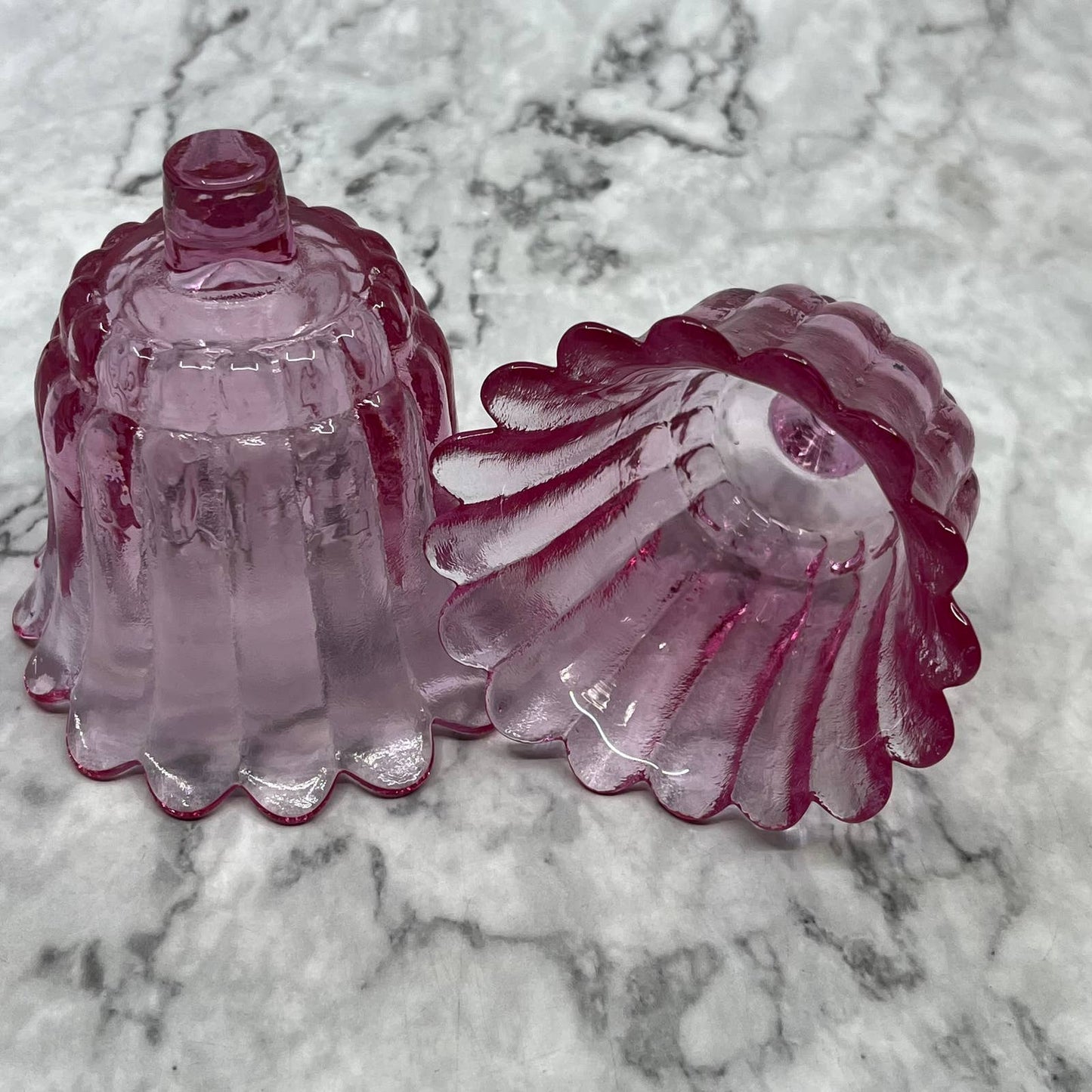 Pink Scalloped Peg Sconce Votive Cup Candle Holder Set of 2 TH5
