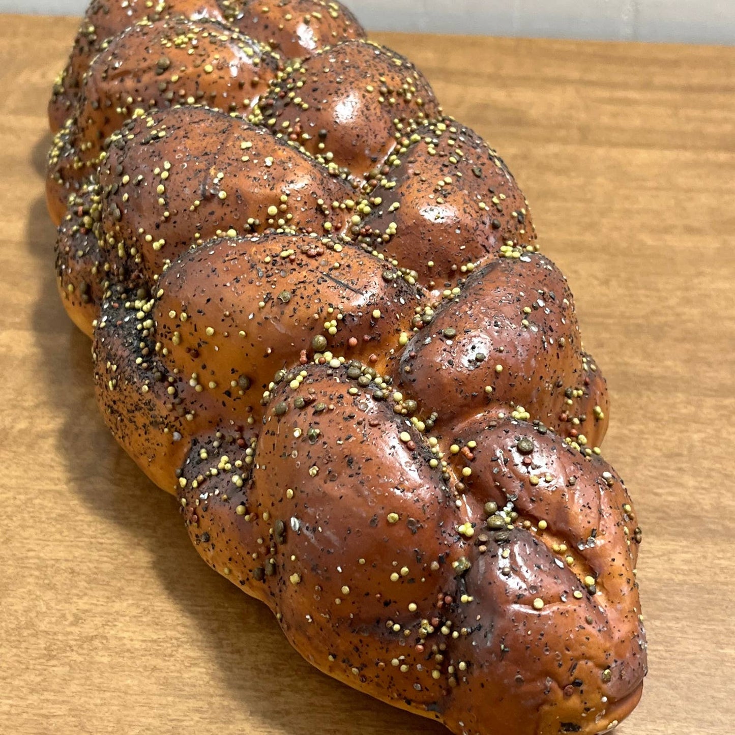 Realistic Artificial Food Prop Large Loaf of Challa Twist Bread Plastic 14” TF3