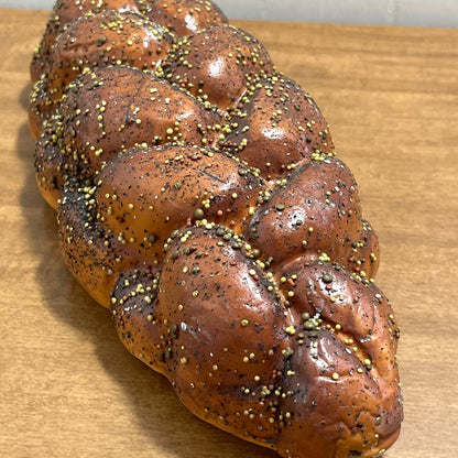 Realistic Artificial Food Prop Large Loaf of Challa Twist Bread Plastic 14” TF3