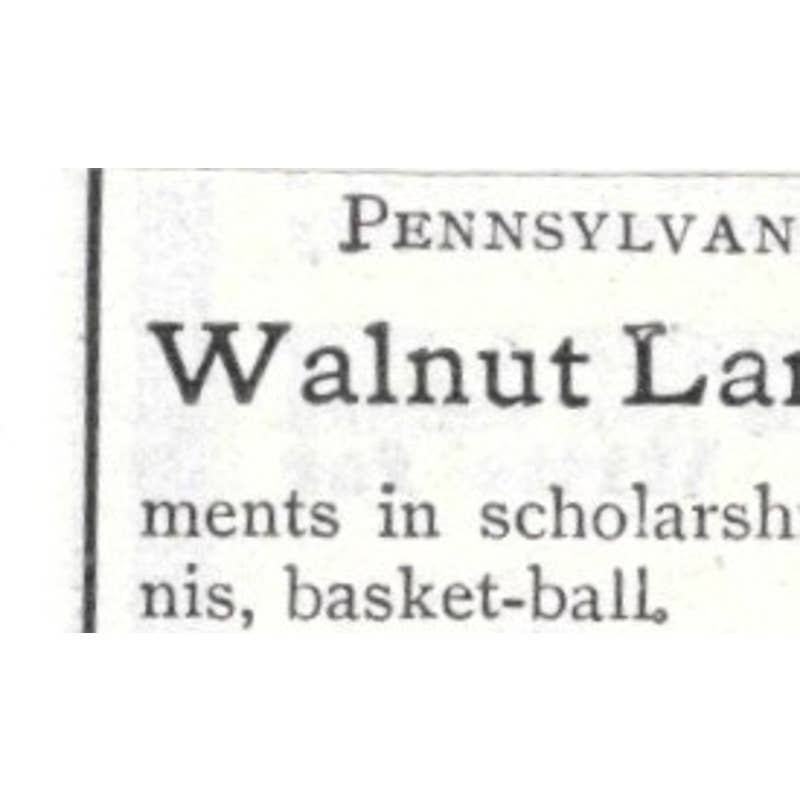 Walnut Lane School for Girls Theodora B. Richards Germantown PA 1903 Ad TJ8-7-7