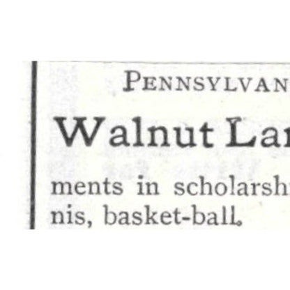 Walnut Lane School for Girls Theodora B. Richards Germantown PA 1903 Ad TJ8-7-7
