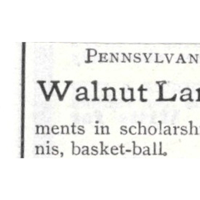 Walnut Lane School for Girls Theodora B. Richards Germantown PA 1903 Ad AK5-S34