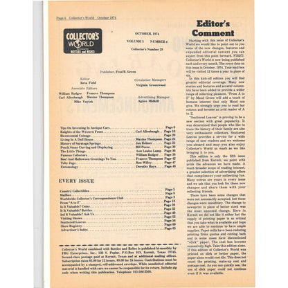 Long John Latham's Collector's World Bottles and Relics Magazine Oct 1974 M5
