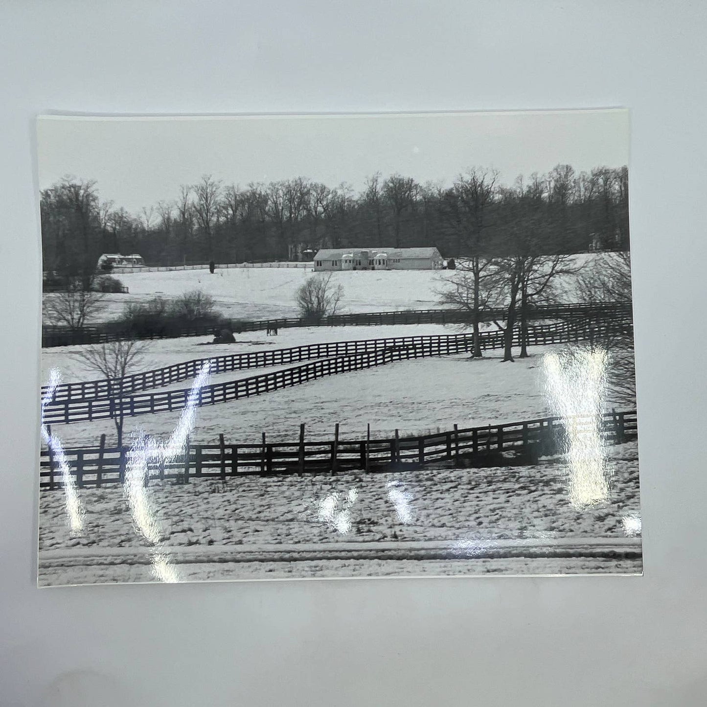 Vtg Original Art B&W Photo Winter Farmhouse Randolph Allen Kennedy 11x14 FL4-2