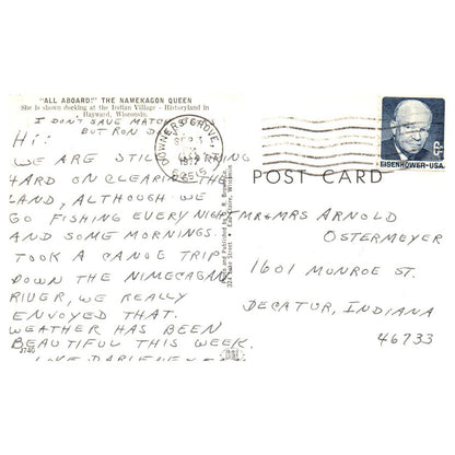 Vintage Postcard - The Namekagon Queen Indian Village Hayward Wisconsin TJ6-1