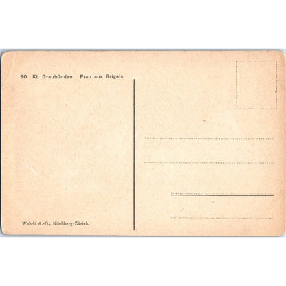 Germany Graubünden. Woman from Brigels. c1910 Original Postcard TK1-24