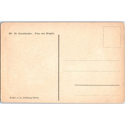 Germany Graubünden. Woman from Brigels. c1910 Original Postcard P1-13