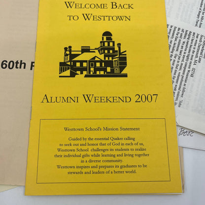 Vintage Westtown School Class of 1947 Alumni Reunion Ephemera Westtown PA TG2