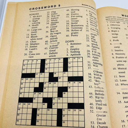 1981 NOS Finest Crossword Puzzles Book No. 9 UNUSED BA4
