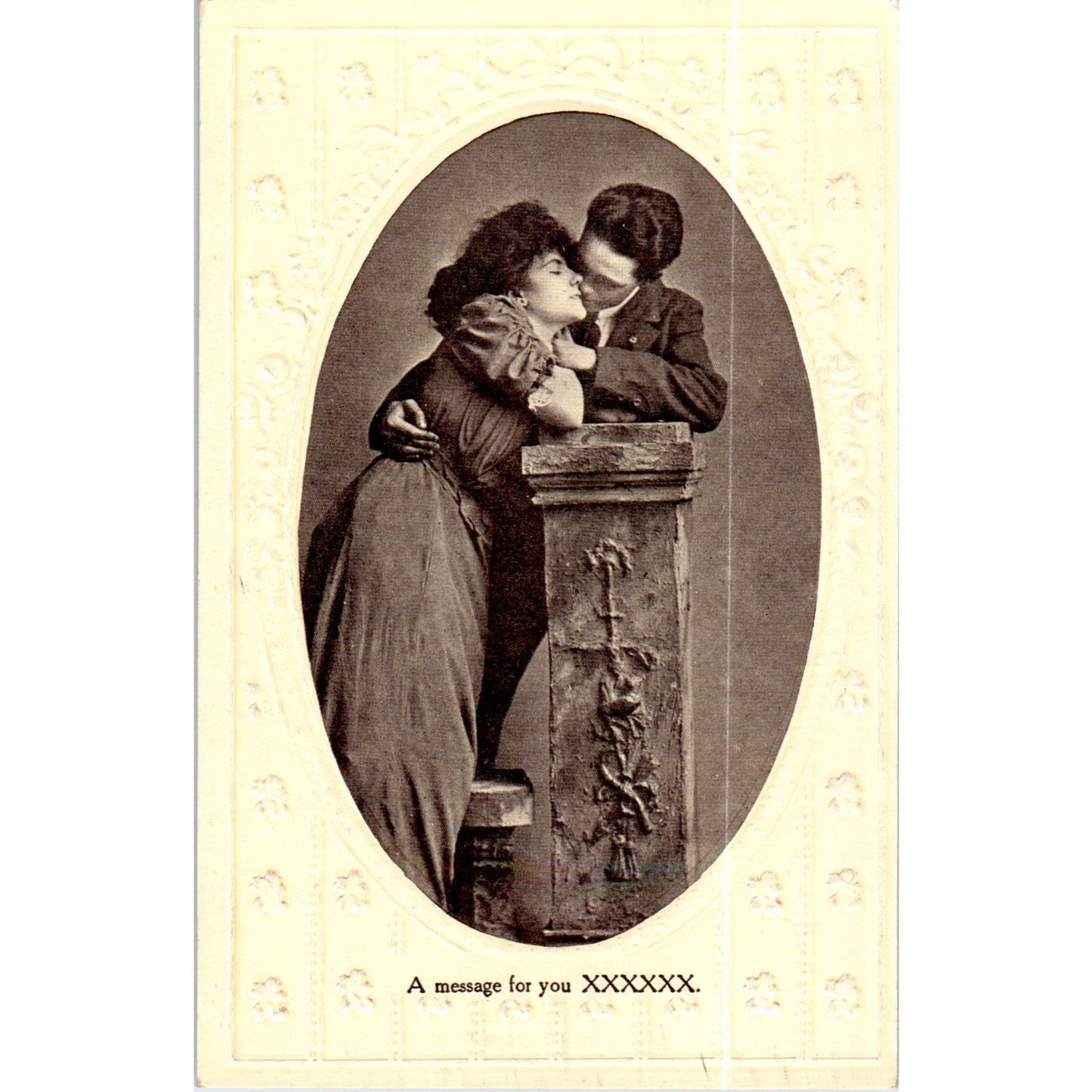 A Message For You XXXXXX Victorian Couple Romance Original Postcard P2-8