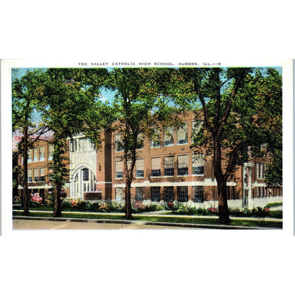 Fox Valley Catholic High School Aurora Illinois Original Postcard TK1-P19