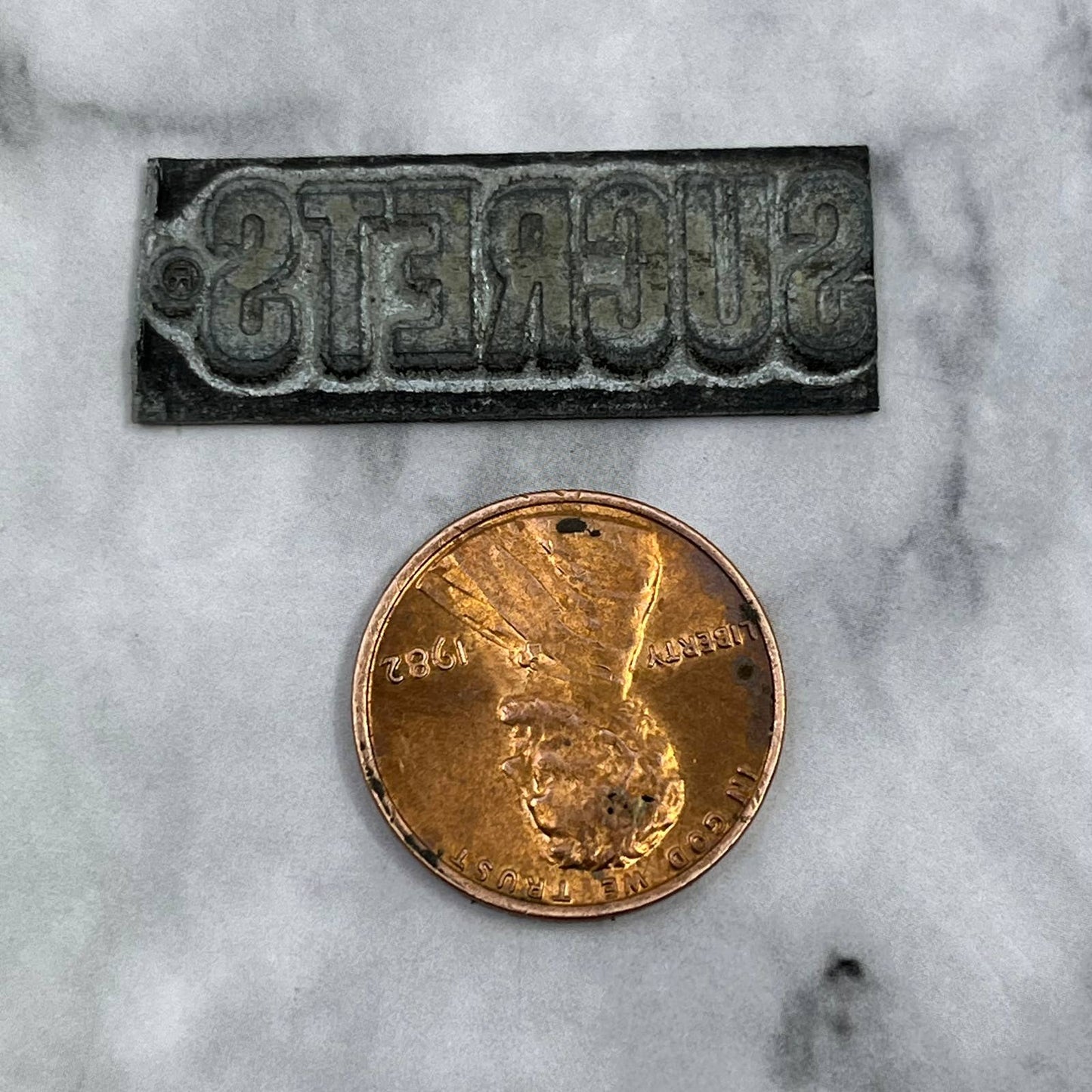 Vintage Printing Letterpress Printers Block Plate SUCRETS SE820