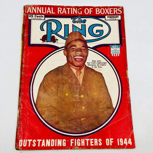 1945 Feb - The Ring Boxing Magazine – Beau Jack Cover WWII TA5