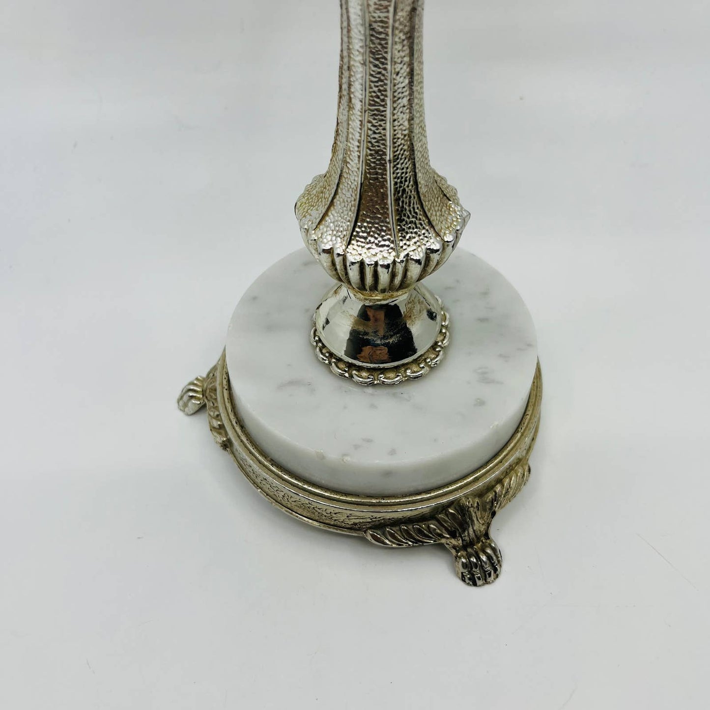 Vintage Ornate Italian Marble Base Five Candle Arm Candalabra Lions Feet 12” TD3