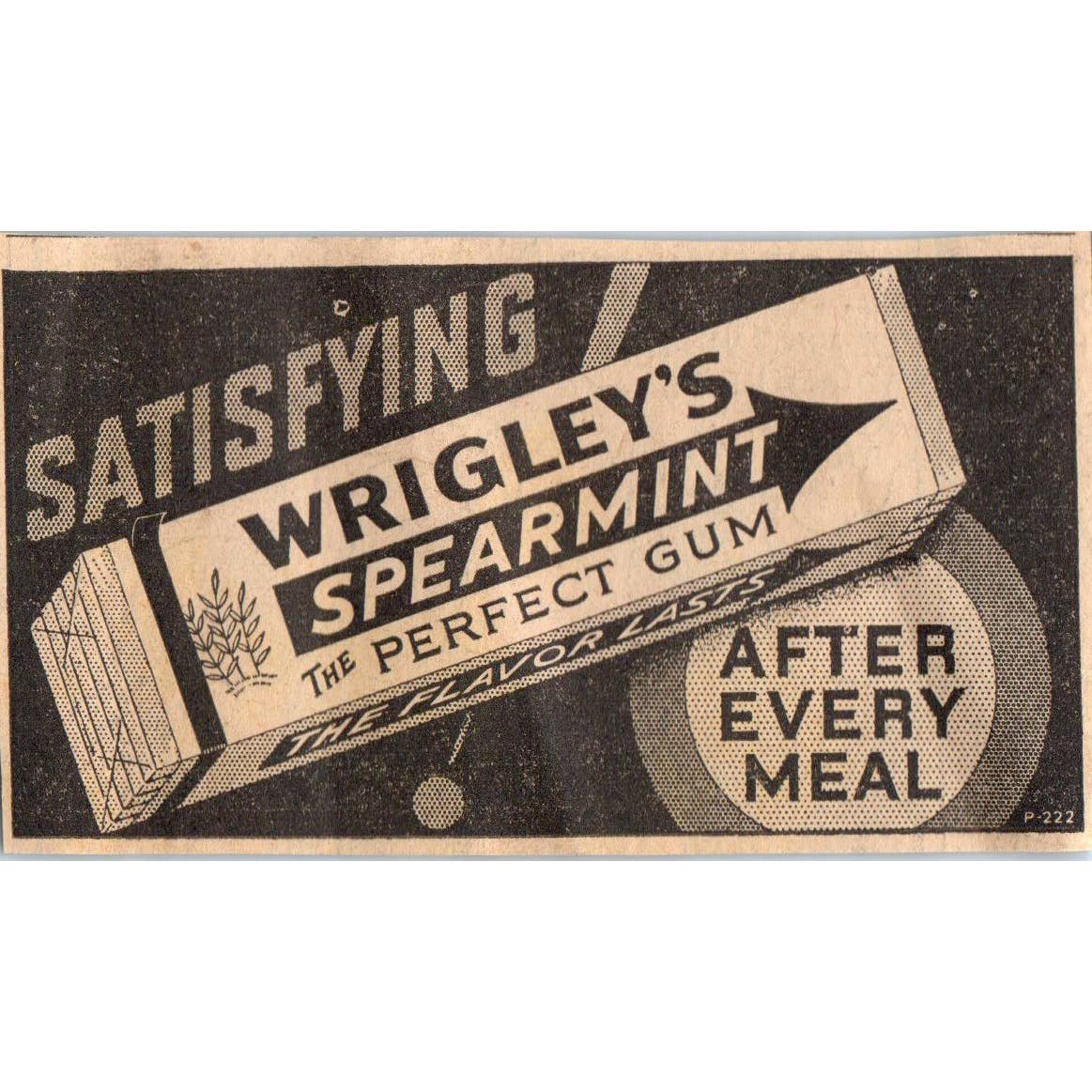 1935 Mpls Journal Newspaper Ad Wrigley's Spearmint Gum After Every Meal FL5-6