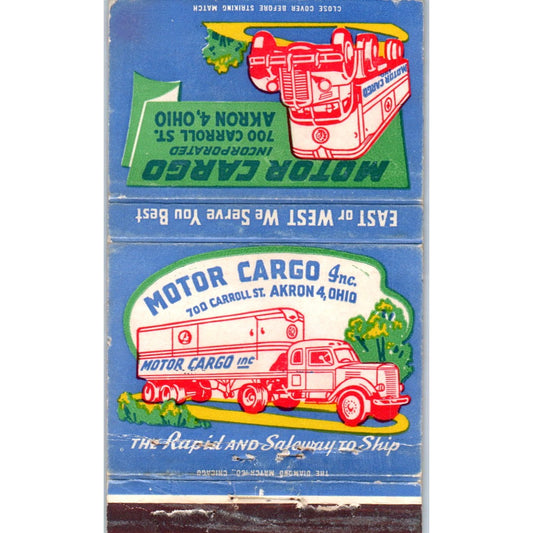 Motor Cargo Inc Akron Ohio Advertising Matchbook Cover SA6-M5