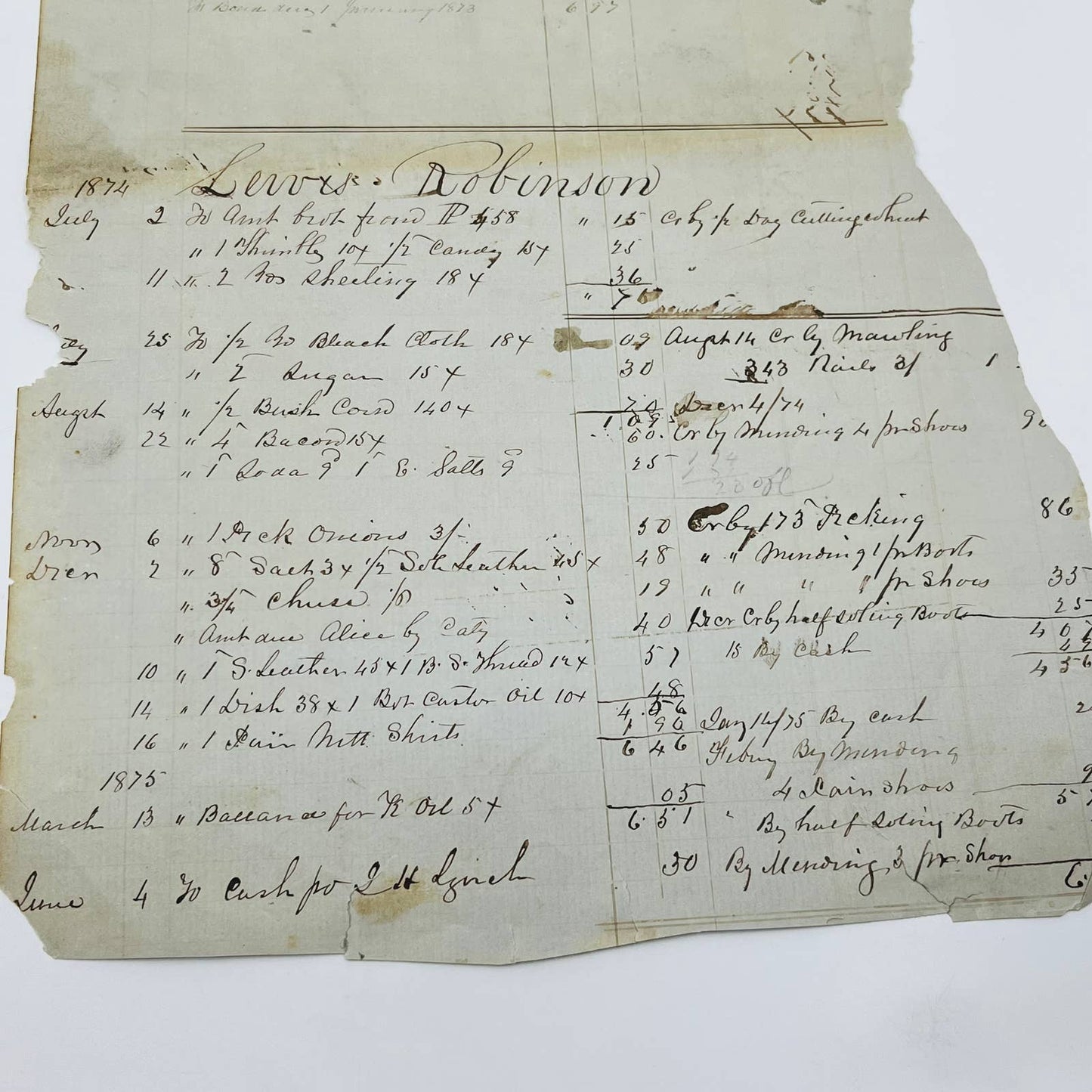 RARE 1870s Set 2 General Store Customer Purchase Credit Records Handwritten FL1