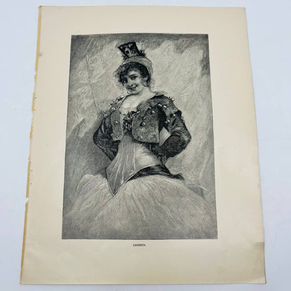 1880s Victorian Art Print Engraving Mériméé CARMEN