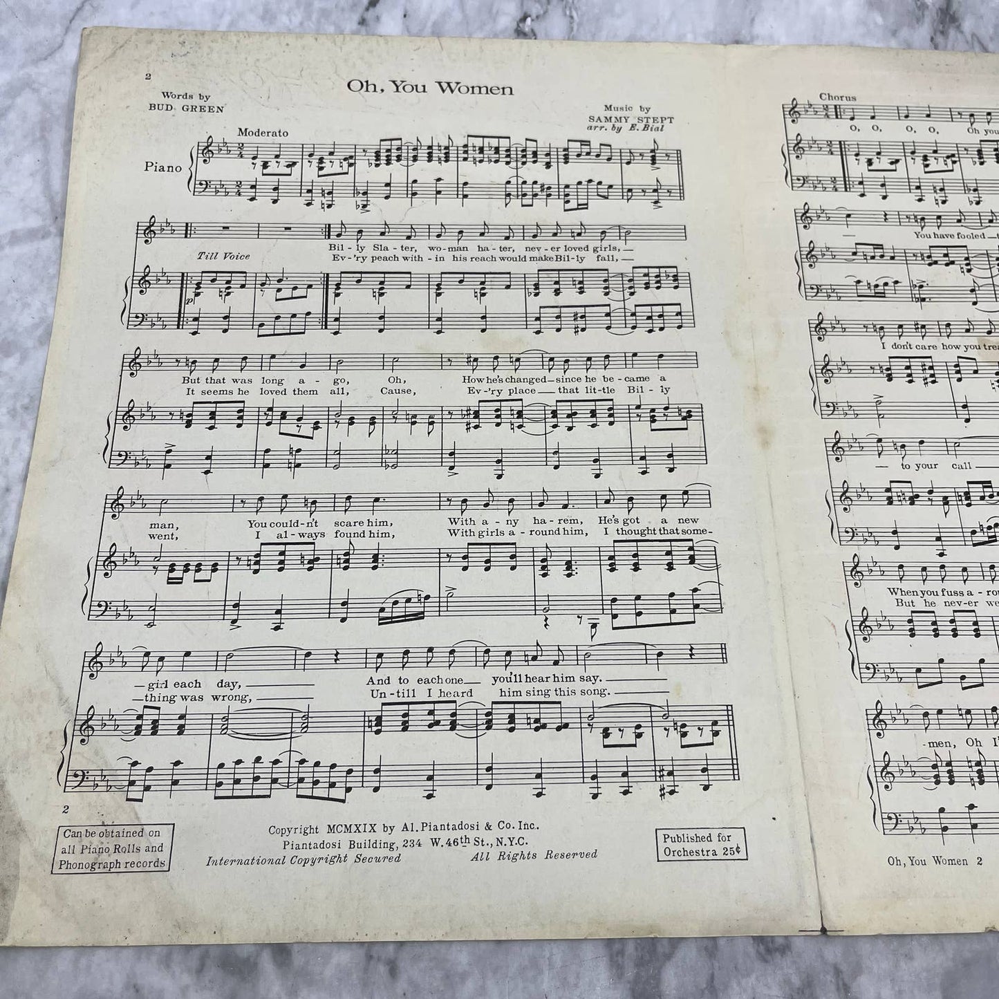 Oh You Women Bud Green Sammy Sept 1919 Sheet Music TK2-SM3