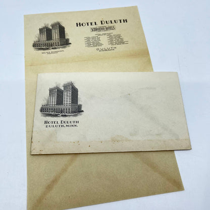 1920s Hotel Duluth Envelope & Letterhead Schroeder Hotels Duluth MN SC9