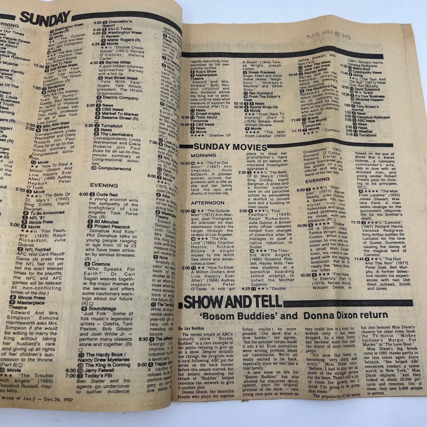 1981 Dec 27 Bellville IL News-Democrat TV Listings Magazine Danny Thomas A18