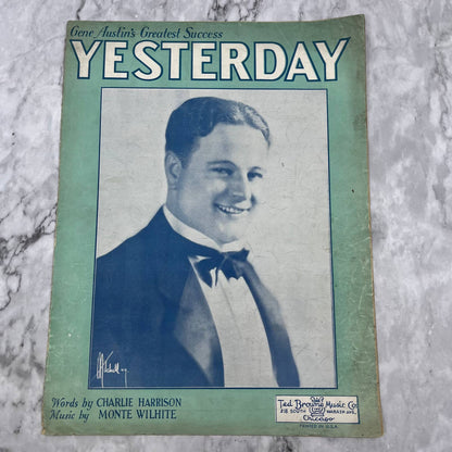 Gene Austin Sheet Music Yesterday 1920s Waltz Piano Ukulele Monte Wilhite TH1