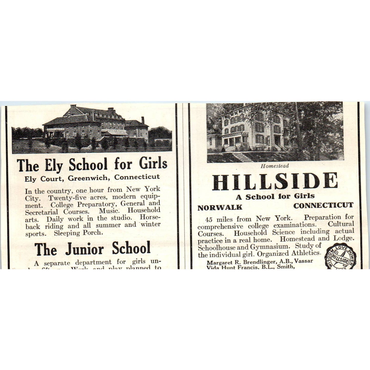 c1920 Harper's Ad - Sea Pines School of Personality for Girls Faith Bickford EA3