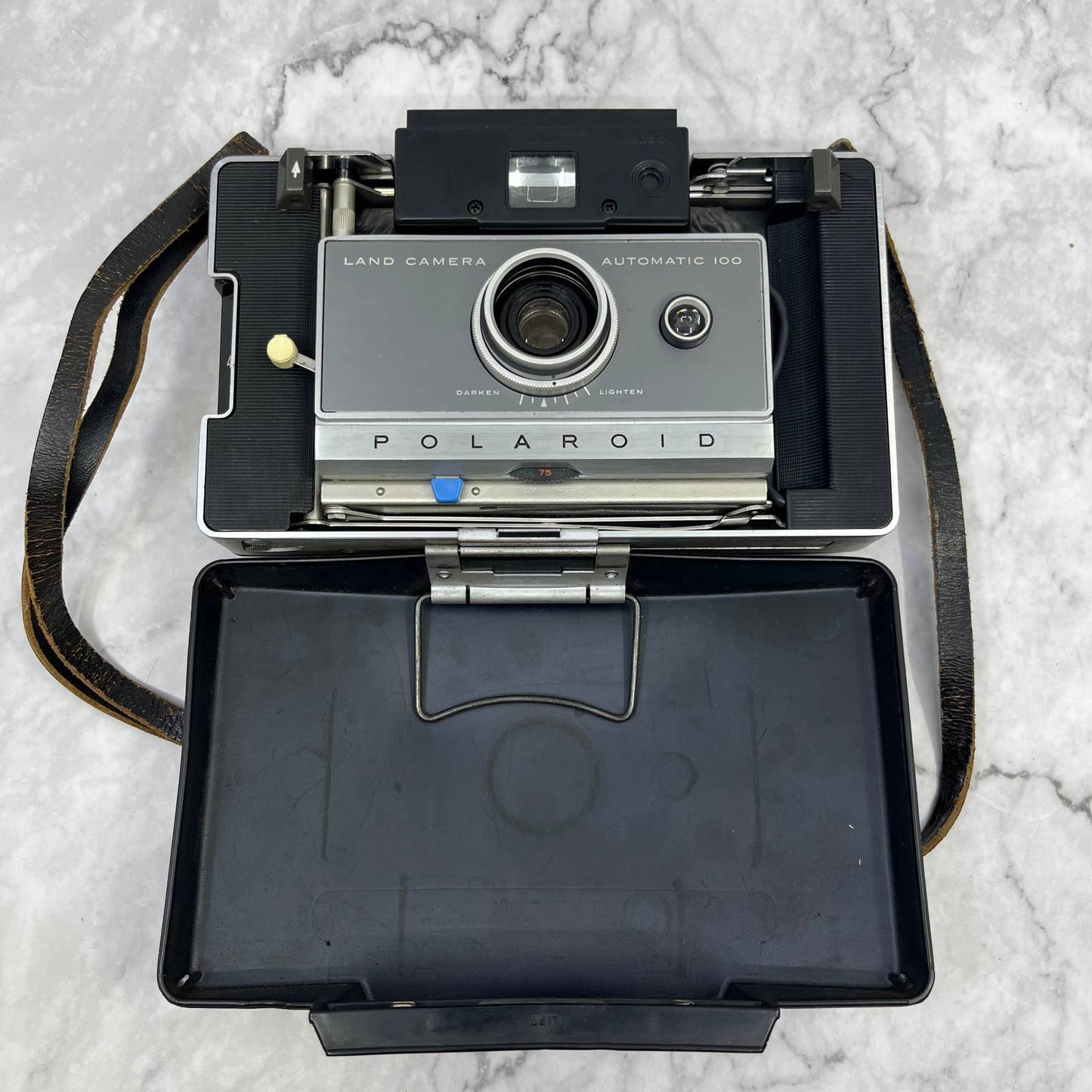 1960s POLAROID Automatic 100 Land Camera with Leather Strap TB4