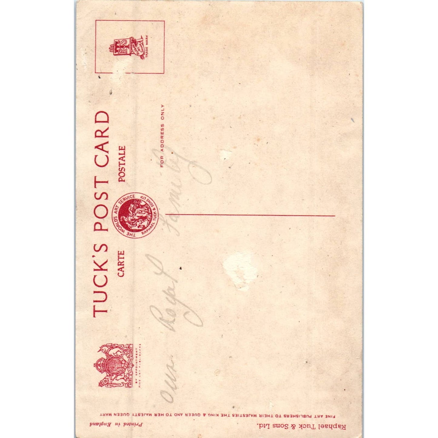 Princess Elizabeth Prince Philip Princess Margaret Raphael Tuck Postcard TK1-P17