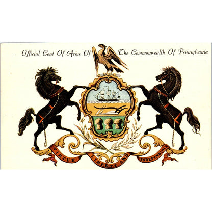 Vintage Postcard Commonwealth of Pennsylvania Coat of Arms TI1-1