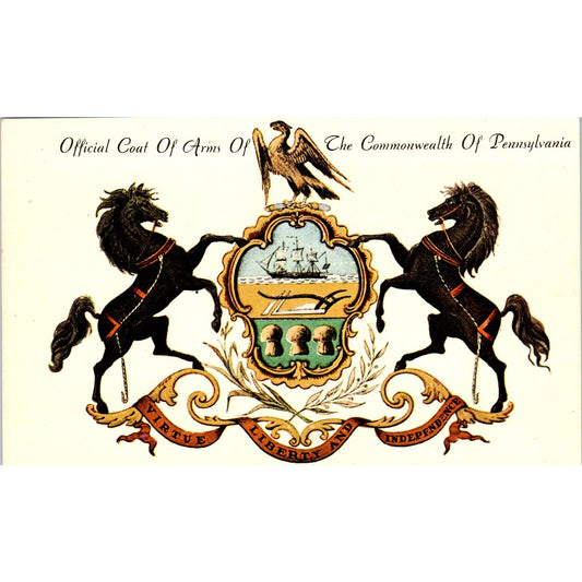 Vintage Postcard Commonwealth of Pennsylvania Coat of Arms TI1-1