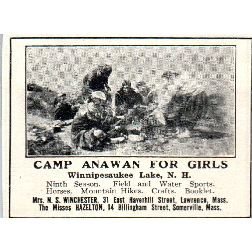 Camp Anawan Winnipesaukee Lake NH N.S. Winchester - 1921 Original Ad TJ7-S8