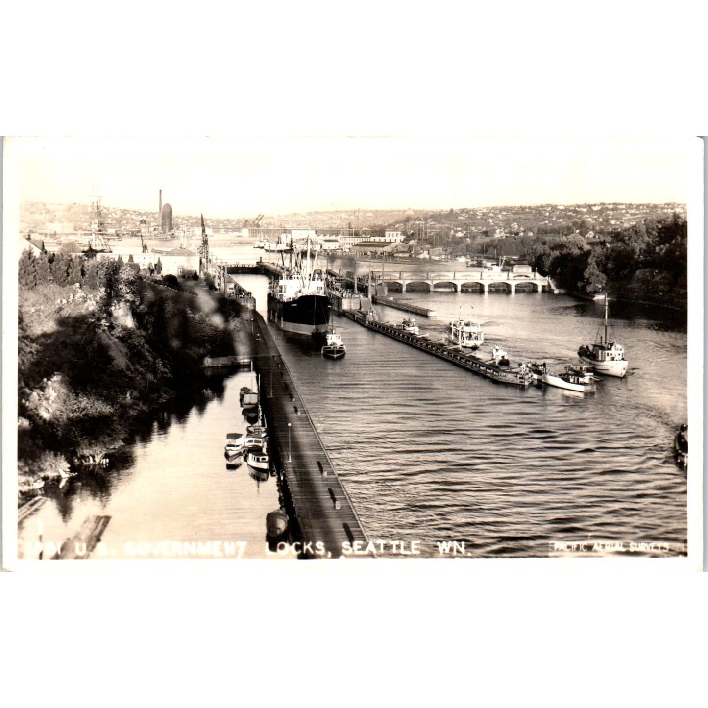 Vintage Postcard US Government Locks Seattle Washington TD9-W2