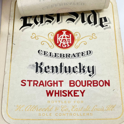 East Side Bourbon Whiskey Label Set of 2 H. Albrecht & Co East St. Louis IL