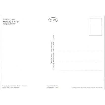 Lancia D 50 Mercury N 64 French Toy Race Car Original Postcard TK1-P18